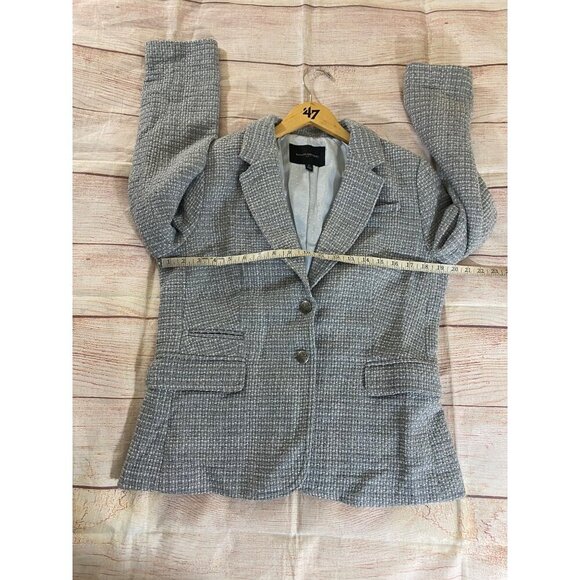 Banana Republic Women's Grey Textured Pop C Basket Weave Blazer - 12 - Picture 7 of 12